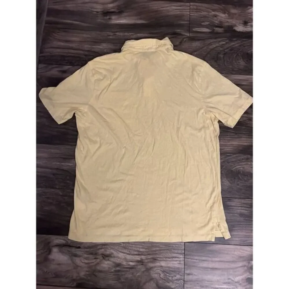 Mens canary‎ yellow Polo Ralph Lauren.  Size M.  light blue logo Classic Fit 117